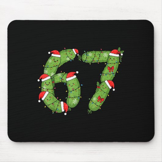 Six Seven Christmas Pickle Funny Holiday 67 Meme  マウスパッド (正面)