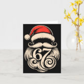 Six Seven Christmas Santa Meme 6 7 Holiday Humor D カード (黄色い花)