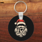Six Seven Christmas Santa Meme 6 7 Holiday Humor D キーホルダー (正面)