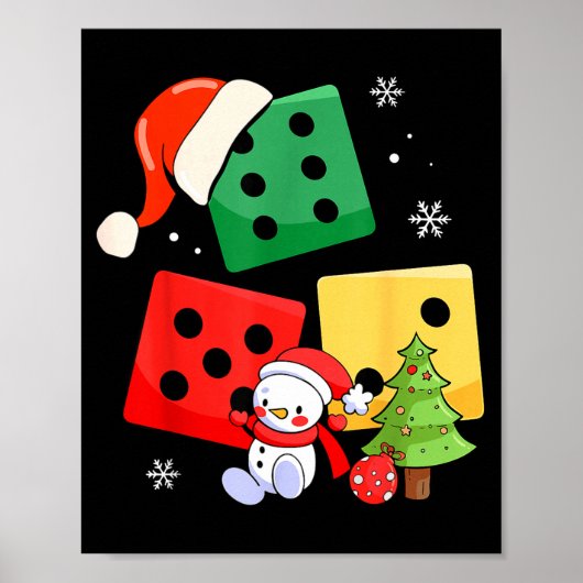 Six Seven Christmas Three Dice Santa Hat 67 Meme  ポスター (正面)
