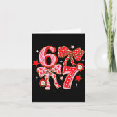 Six Seven Coquette Girl Bow Cool Meme 67 Valentine カード (正面)