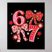 Six Seven Coquette Girl Bow Cool Meme 67 Valentine ポスター (正面)