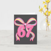 Six Seven Coquette Girl Bow Cute Meme 67 Nk Funny カード (黄色い花)