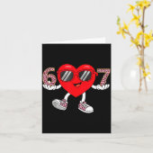 Six Seven Cute Heart 67 Meme 6 7 Valentines Day Bo カード (黄色い花)