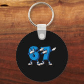 Six Seven Dabbing Cool Meme 67 Funny Dab Number  キーホルダー (正面)