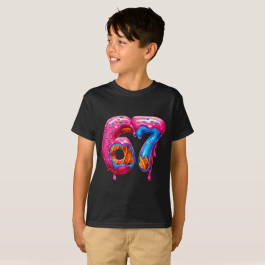 Six Seven Donut Ice Cream Drip Cool Meme Funny 67  Tシャツ (正面フル)