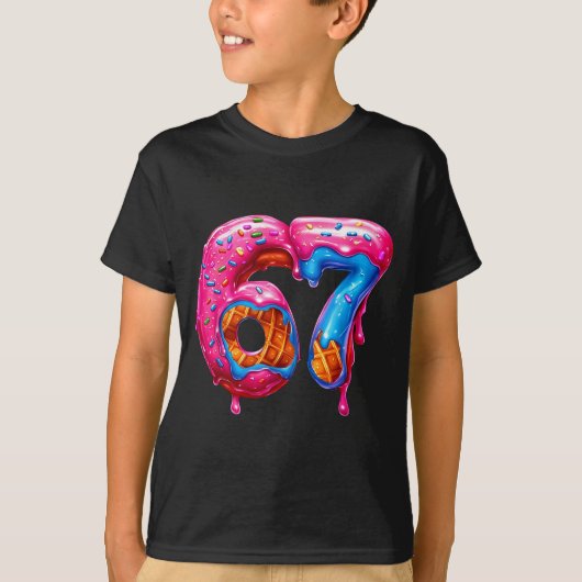 Six Seven Donut Ice Cream Drip Cool Meme Funny 67  Tシャツ (正面)