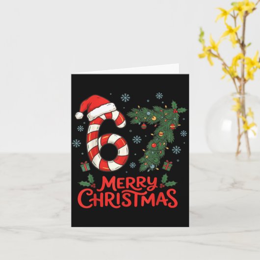 Six Seven Funny 6 7 Meme Christmas  カード (黄色い花)