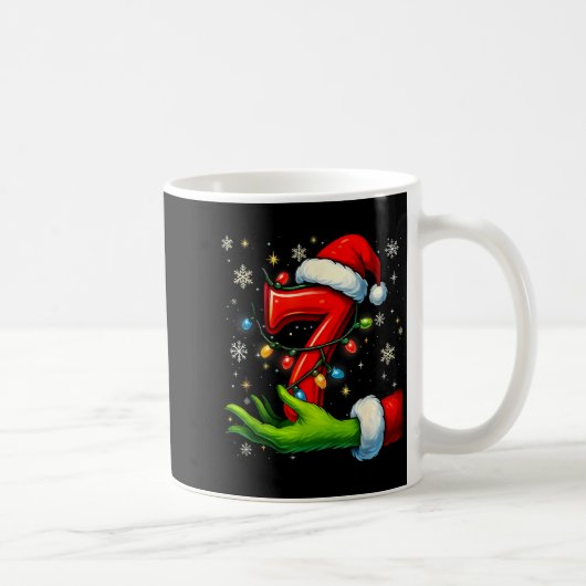 Six Seven Funny Christmas Meme Couple Matching  コーヒーマグカップ (右)