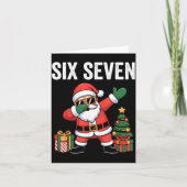 Six Seven Funny Santa Christmas 67 Meme カード (正面)