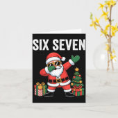 Six Seven Funny Santa Christmas 67 Meme  カード (黄色い花)