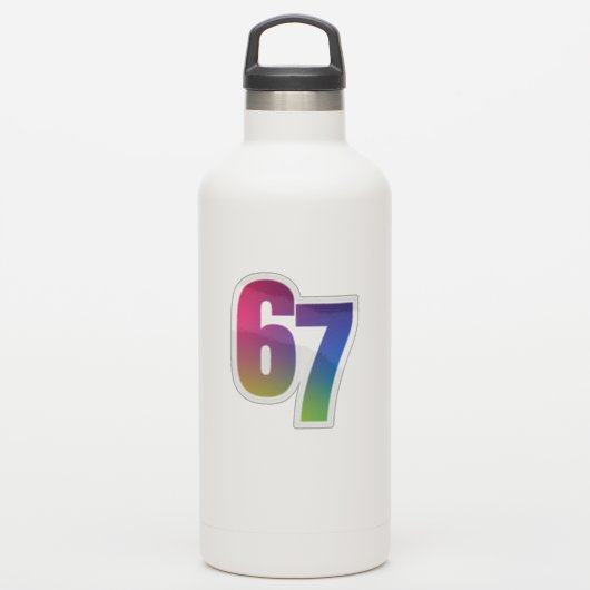 Six seven funny trendy kids slang colorful シール (ウォーターボトル)