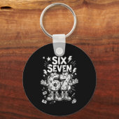 Six Seven Gen Alpha Brain Rot Meme Funny Viral Tre キーホルダー (正面)