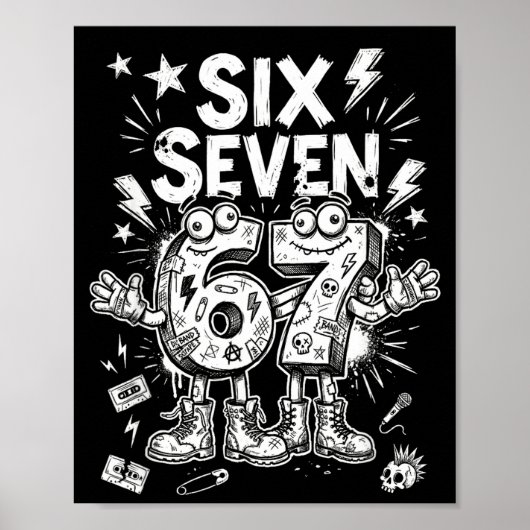 Six Seven Gen Alpha Brain Rot Meme Funny Viral Tre ポスター (正面)