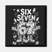 Six Seven Gen Alpha Brain Rot Meme Funny Viral Tre マグネット (正面)