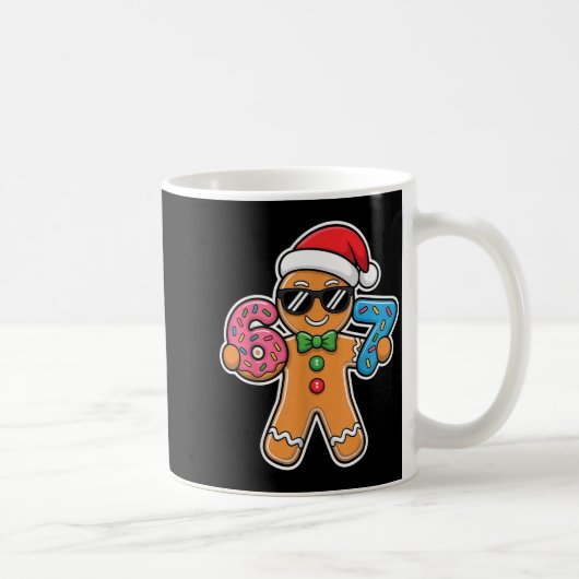 Six Seven Gingerbread 67 Funny Christmas Boys Kids コーヒーマグカップ (右)