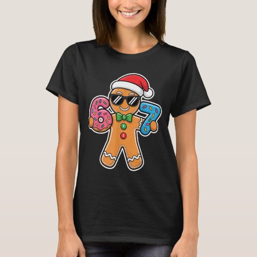 Six Seven Gingerbread 67 Funny Christmas Boys Kids Tシャツ (正面)