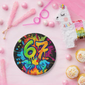Six Seven Girl Birthday Paper Plate ペーパープレート (パーティー)