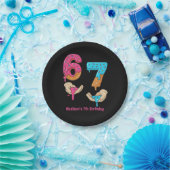 Six Seven Girl Birthday Paper Plate ペーパープレート (パーティー)