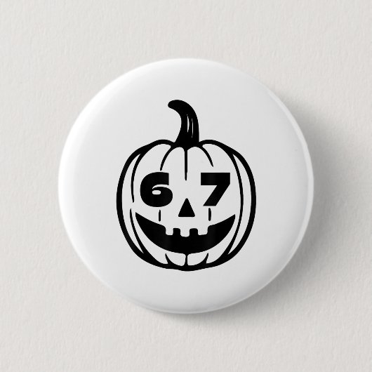 Six Seven Halloween Costume For Students Teachers  缶バッジ (正面)