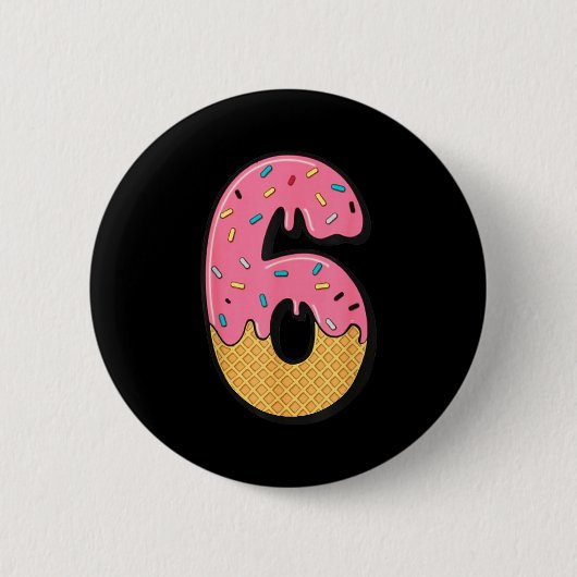 Six Seven Ice Cream 67 Fun Mason Meme Easy Hallowe 缶バッジ (正面)