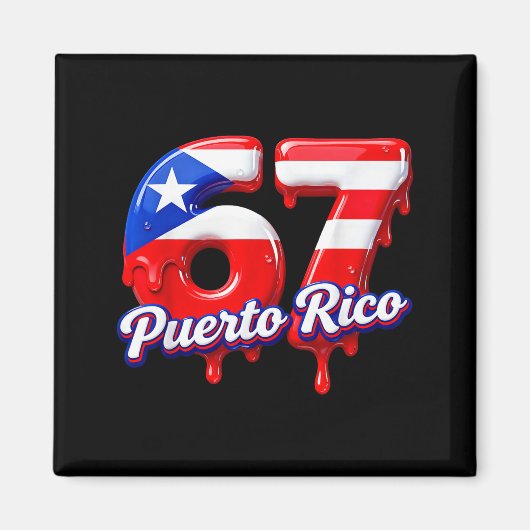 Six Seven Ice Cream Drip 6 7 Kids Meme 67 Puerto R マグネット (正面)