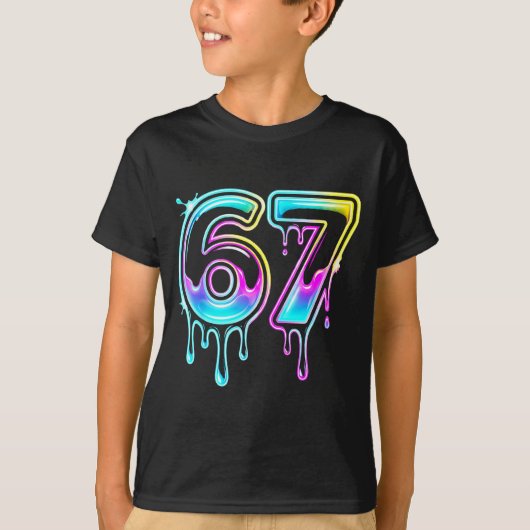 Six Seven Ice Cream Drip Cool Meme 67 Funny 6 7 Bo Tシャツ (正面)