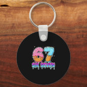 Six Seven Ice Cream Drip Cool Meme 67 Funny Gen Al キーホルダー (正面)