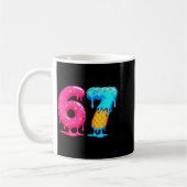 Six Seven Ice Cream Drip Cool Meme 67 Funny Number コーヒーマグカップ (左)