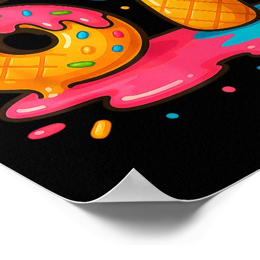 Six Seven Ice Cream Drip Cool Meme 67 Funny Number ポスター (角)