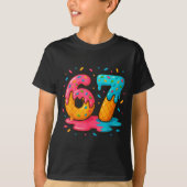 Six Seven Ice Cream Drip Cool Meme 67 Funny Number Tシャツ (正面)