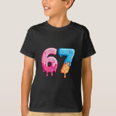 Six Seven Ice Cream Drip Cool Meme 67 Funny Number Tシャツ (正面)