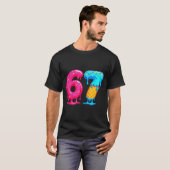 Six Seven Ice Cream Drip Cool Meme 67 Funny Number Tシャツ (正面フル)