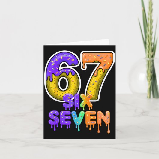 Six Seven Ice Cream Drip Gen Alpha Slang 6 7 Meme カード (正面)