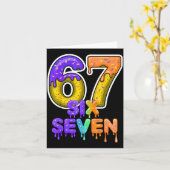 Six Seven Ice Cream Drip Gen Alpha Slang 6 7 Meme カード (黄色い花)