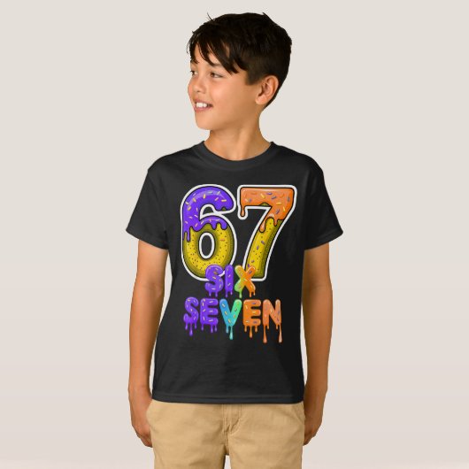 Six Seven Ice Cream Drip Gen Alpha Slang 6 7 Meme  Tシャツ (正面フル)