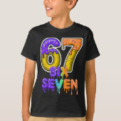 Six Seven Ice Cream Drip Gen Alpha Slang 6 7 Meme  Tシャツ (正面)