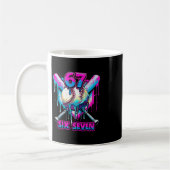 Six Seven Ice Cream Drip Gen Alpha Slang 6 7 Trend コーヒーマグカップ (左)