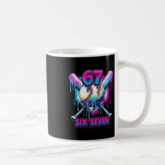 Six Seven Ice Cream Drip Gen Alpha Slang 6 7 Trend コーヒーマグカップ (右)