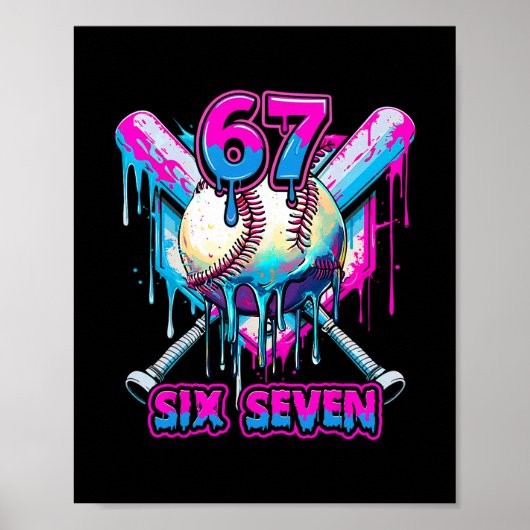 Six Seven Ice Cream Drip Gen Alpha Slang 6 7 Trend ポスター (正面)