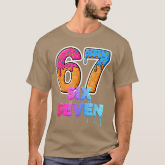 Six Seven Ice Cream Drip Gen Alpha Slang 6 7 Trend Tシャツ