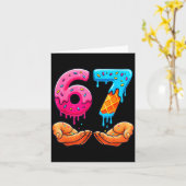 Six Seven Ice Cream Drip Kids Youth Funny 67 Hands カード (黄色い花)