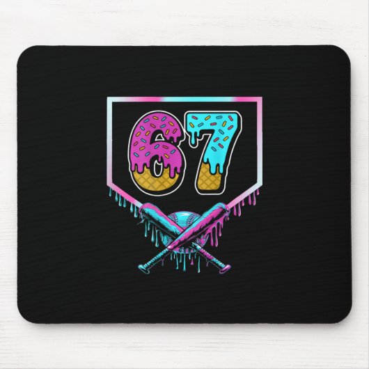 Six Seven Ice Cream Drip Sport 67 Fun Mason Meme ( マウスパッド (正面)