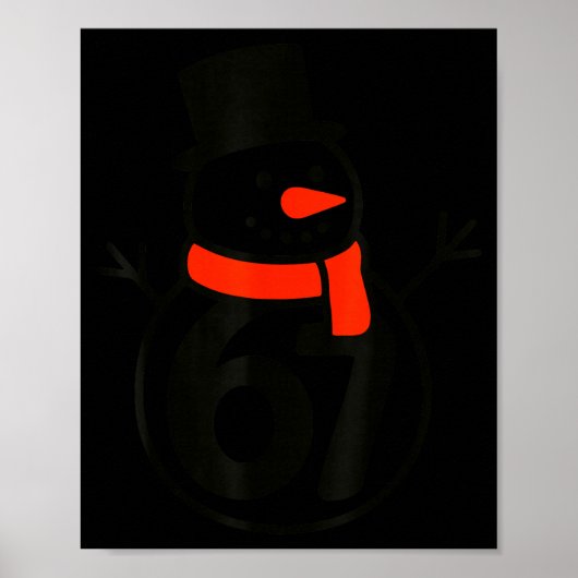 Six Seven Kids 67 Boys Girls 6 7 Christmas Snowman ポスター (正面)