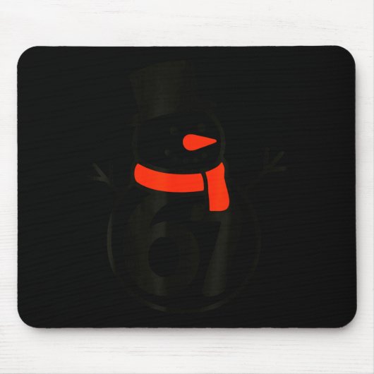 Six Seven Kids 67 Boys Girls 6 7 Christmas Snowman マウスパッド (正面)