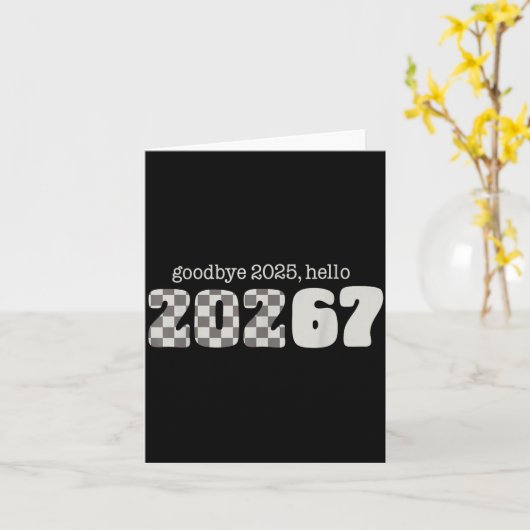 Six Seven Kids New Years Goodbye 2026 Hello 67 Num カード (黄色い花)