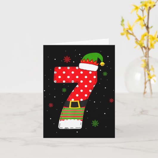 Six Seven Matching 67 Christmas Elf Hat Meme Gen A カード (黄色い花)