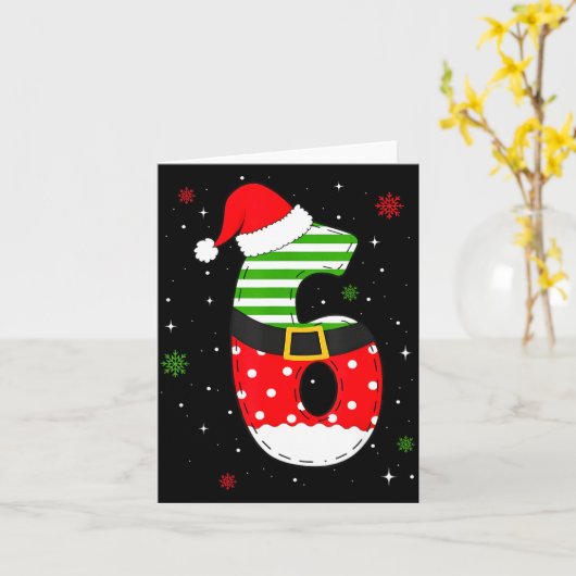 Six Seven Matching 67 Christmas Santa Hat Meme Gen カード (黄色い花)