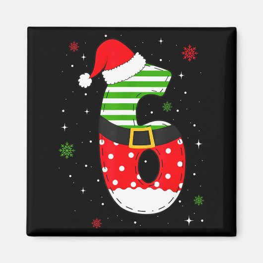 Six Seven Matching 67 Christmas Santa Hat Meme Gen マグネット (正面)