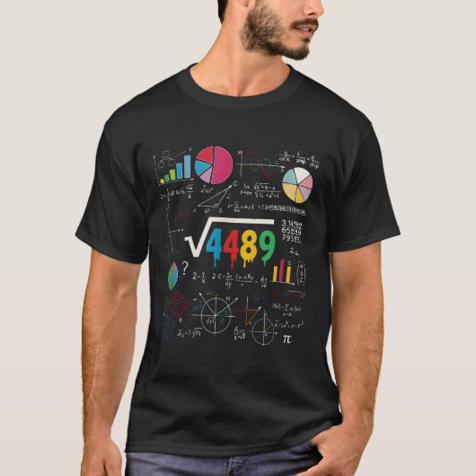 Six Seven Math Teacher 67 Meme Square Root 4489 Sl Tシャツ (正面)